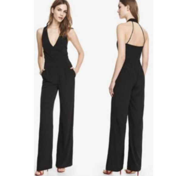 Express Pants - Express Black Halter Jumpsuit